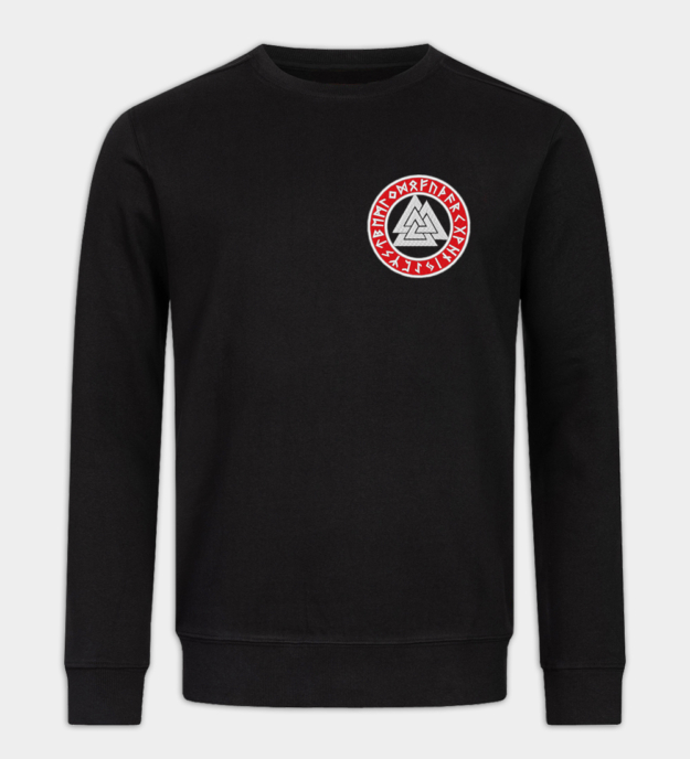 Valknut Runic Circle Embroidered Sweatshirt