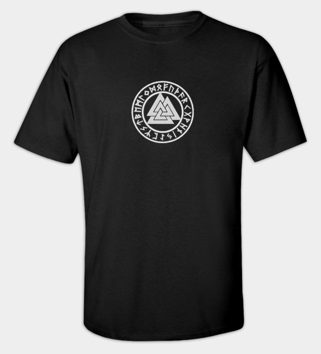 Runic Valknut Embroidered T-Shirt