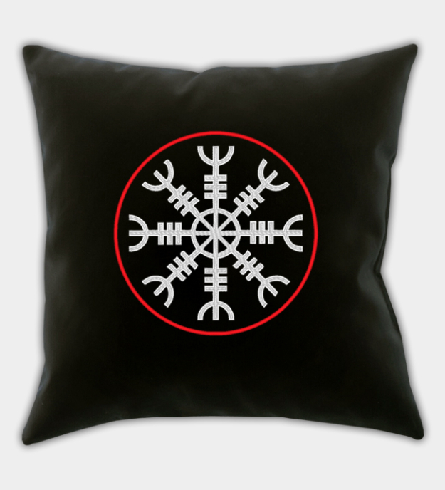 Helm of Terror Embroidered Throw Pillow Cover