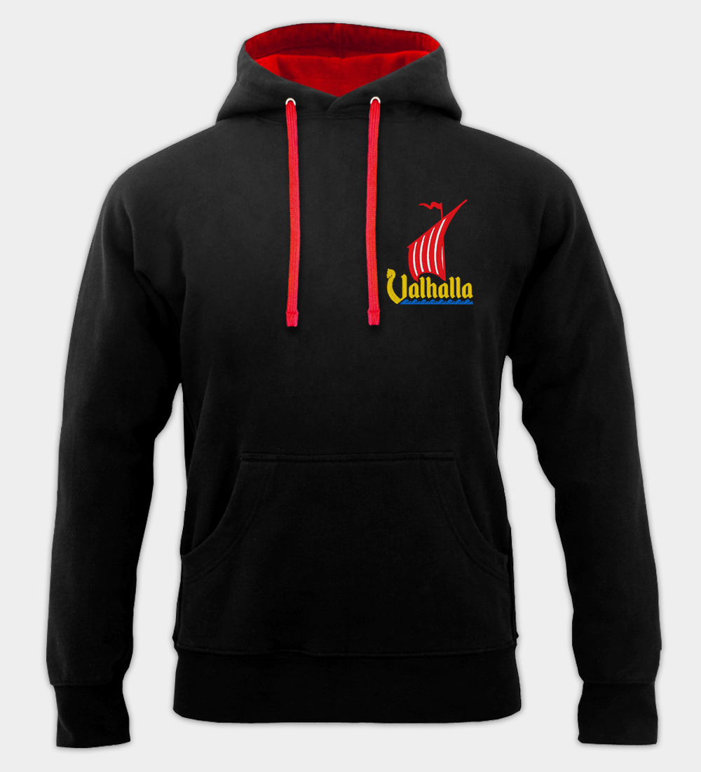 Valhalla Dragon Ship Embroidered Hoodie Valhalla Dragon Ship Embroidered Hoodie