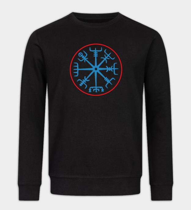 Viking Compass Vegvísir Embroidered Sweatshirt