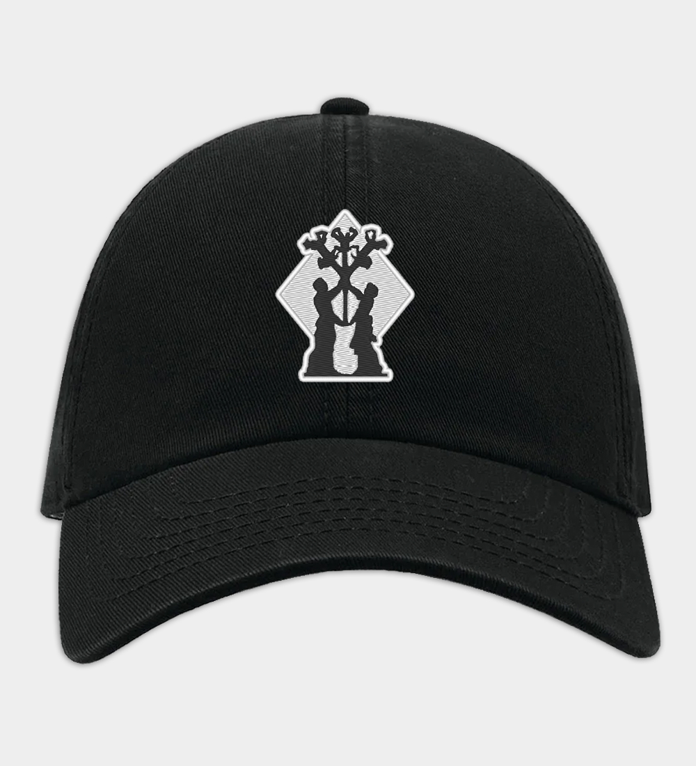 Algiz Motif Embroidered Black Baseball Cap Algiz Motif Embroidered Black Baseball Cap