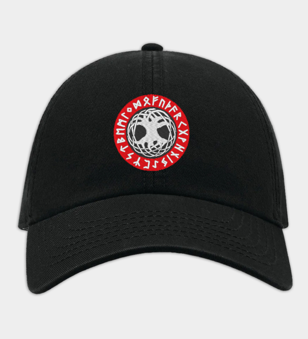 Yggdrasil Embroidered Black Baseball Cap