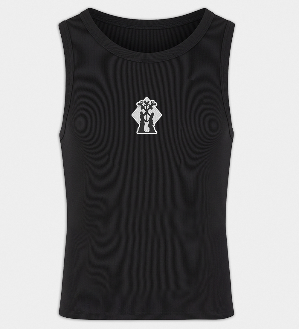 Algiz Motif Embroidered Men's Tank Top Algiz Motif Embroidered Men's Tank Top