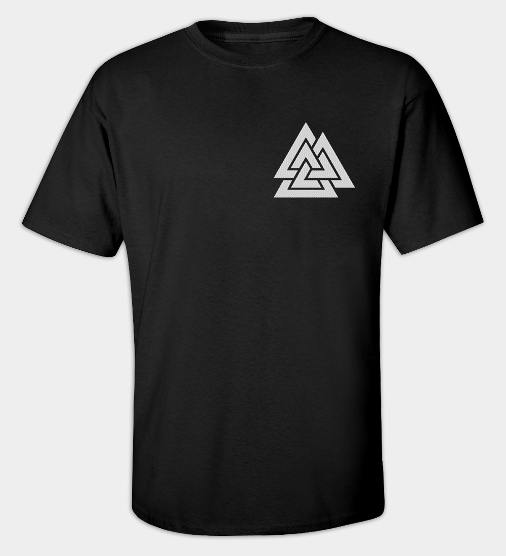 Odin's Valknut Embroidered Crew Neck T-Shirt Odin's Valknut Embroidered Crew Neck T-Shirt