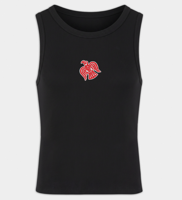 Viking Raven Motif Embroidered Men's Tank Top