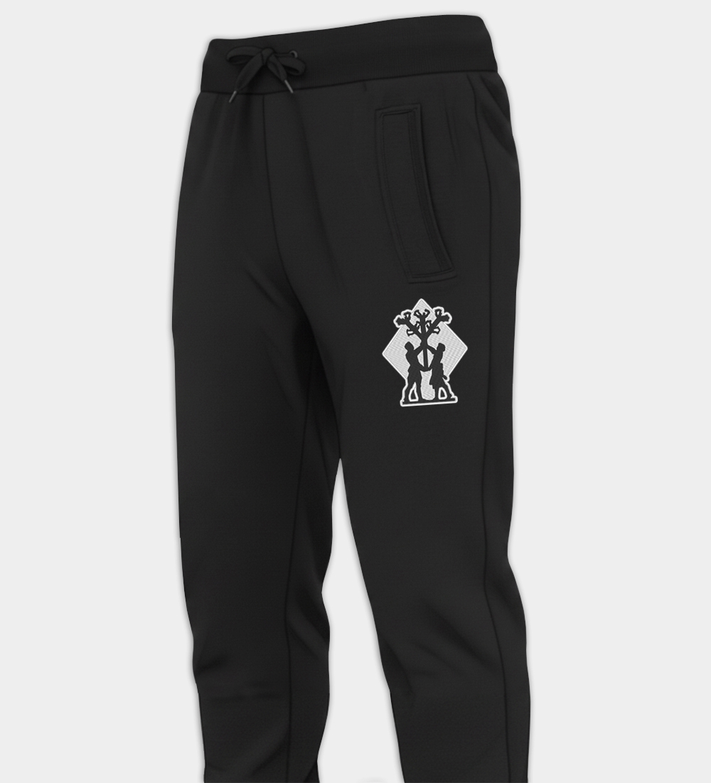 Algiz Motif Embroidered Joggers Algiz Motif Embroidered Joggers