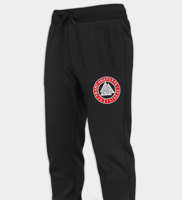 Runic Valknut Embroidered Joggers